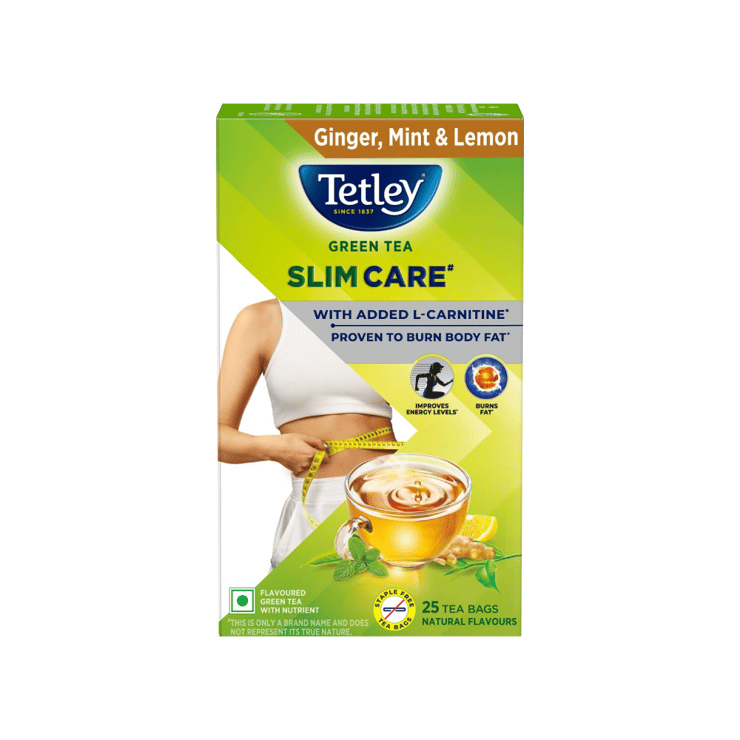 Tetley Slim Care Green Tea Bags (With L-Carnitine, Ginger, Mint & Lemon) – 25 x 1.7 g
