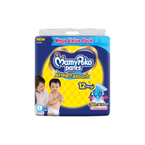 MamyPoko Pants All Night Absorb Baby Diaper (L 9-14 kg - 66 Diapers)
