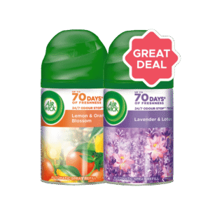 Airwick Freshmatic Room Freshener Refill (Lemon & Orange Blossom) + Airwick Freshmatic Automatic Air Freshener Refill (Lavender & Lotus) Combo - 250 ml + 250 ml
