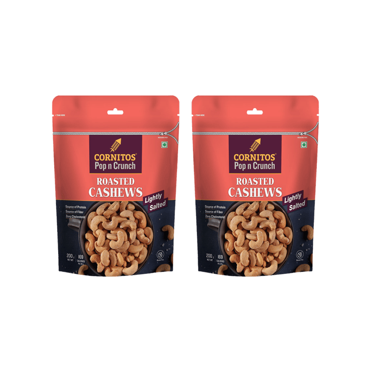 Cornitos Pop n Crunch Roasted Cashew (Lightly Salted) – Pack of 2 – 2 x 200 g