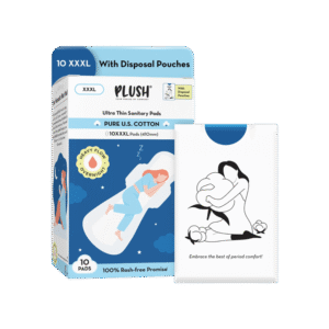 Plush Overnight Sanitary Pads (with Disposable Pouches) - 10 pieces