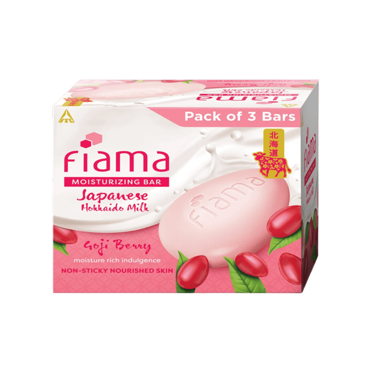 Fiama Japanese Hokkaido Milk & Goji Berry Moisturizing Soap Bars – 3 x 125 g