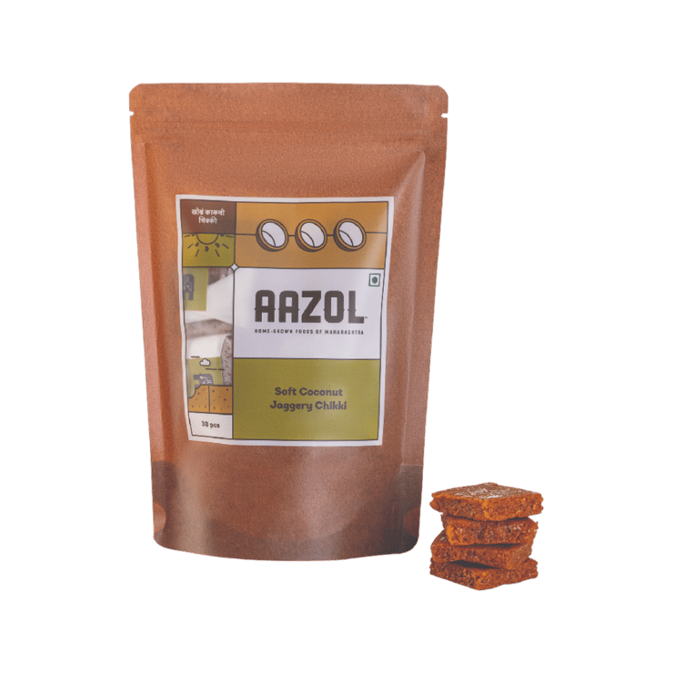Coconut Jaggery Chikki by Aazol – 1 pack (10 pieces)