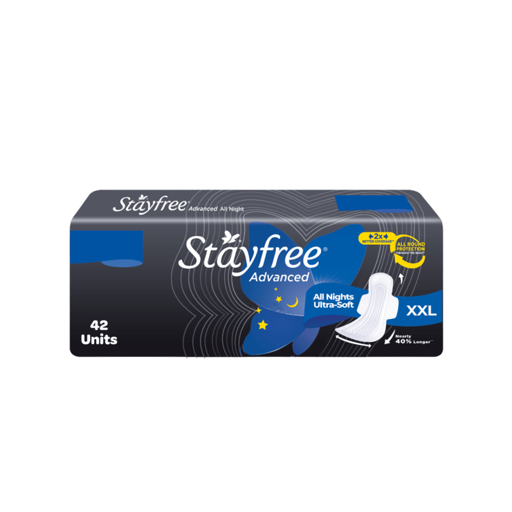 Stayfree Advance All Night Ultra Soft Sanitary Pads – 1 pack (42 pieces)