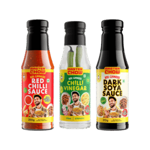 MasterChow Chilli Vinegar +  Dark Soya Sauce +  Green Chilli Sauce +  Red Chilli Sauce Combo - 170 ml + 210 g + 190 g + 200 g