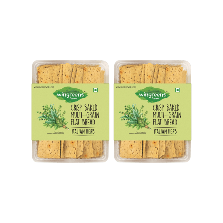 Wingreens Farms Flatbread, Italian Herb – Pack of 2 – 2 x 100 g