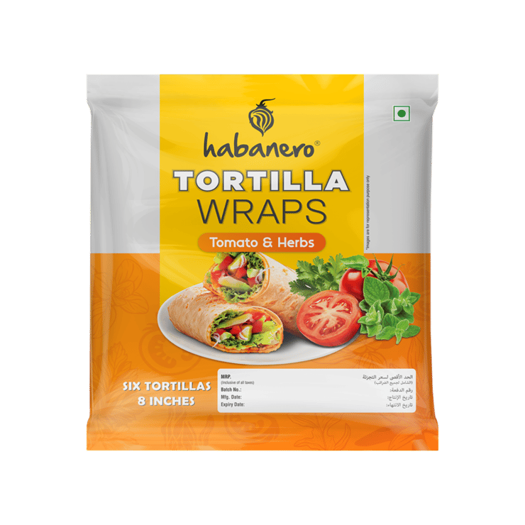 Habanero Tomato & Herbs Tortilla Wraps – 6 pieces