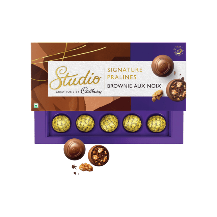 Cadbury Studio Brownie Aux Noix Signature Pralines?Chocolate Gift Pack – 130g (10x13g)