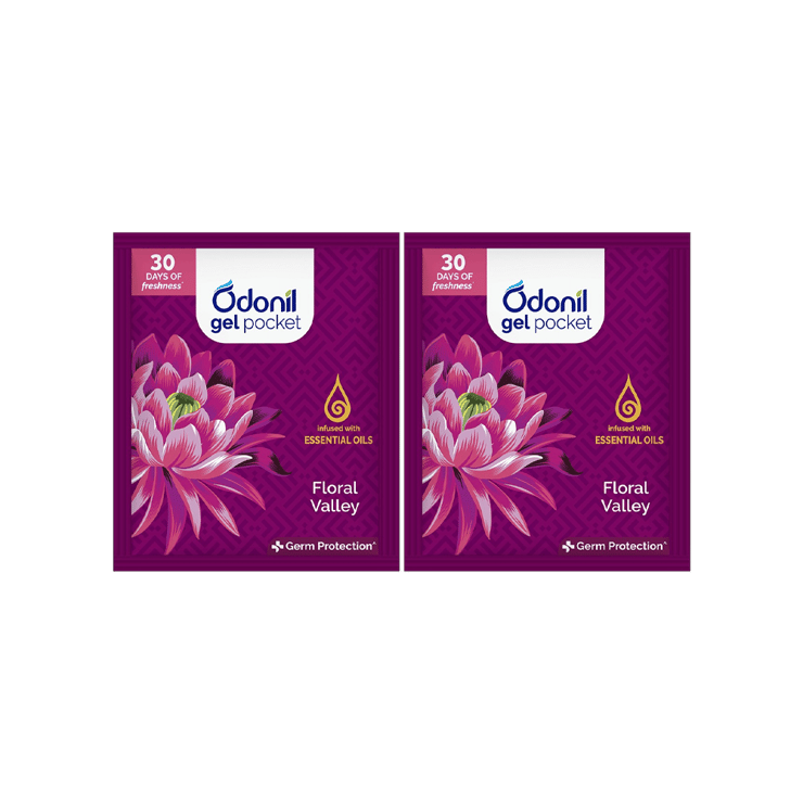 Odonil Gel Pocket Floral Valley Air Freshener (Floral Valley) – Pack of 2 – 2 x 10 g