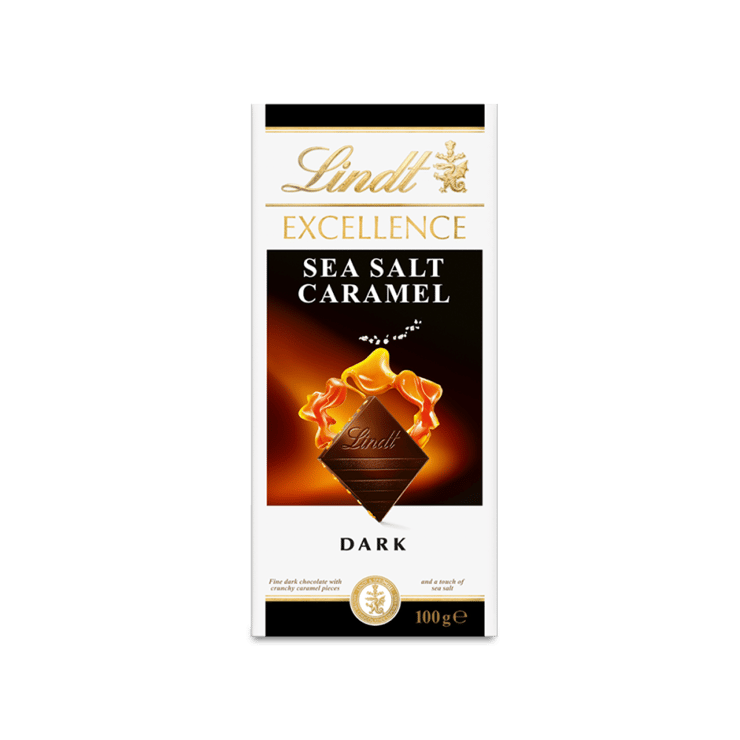 Lindt Excellence Caramel Sea Salt Dark Chocolate Bar – 100 g
