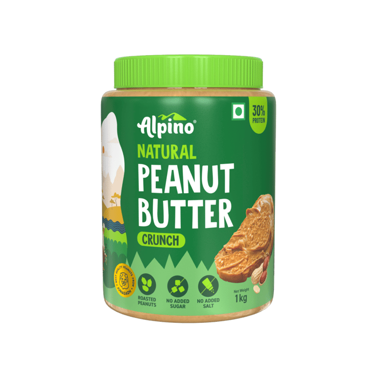 Alpino Natural Crunch Unsweetened Peanut Butter – 1 kg