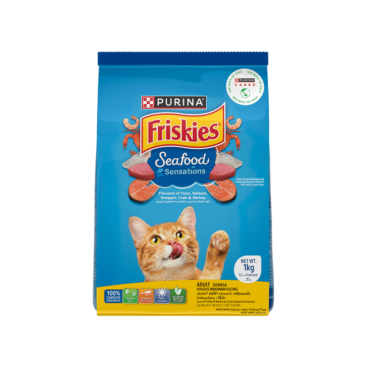 Purina FRISKIES Seafood Sensations Dry Cat Food – 1 kg