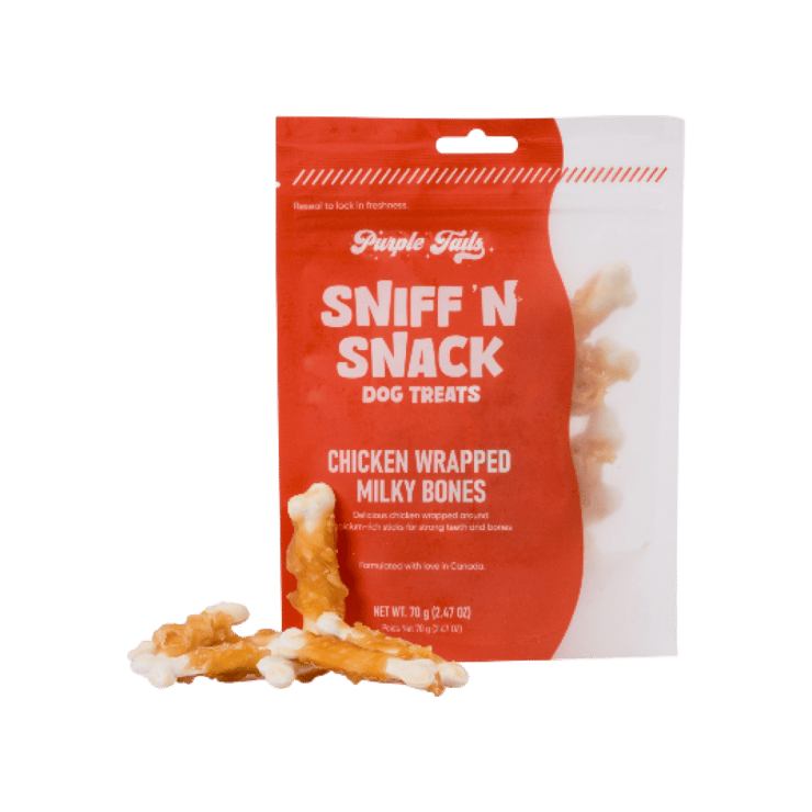 Purple Tails Chicken Wrapped Milky Bones Dog Treat – 70 g