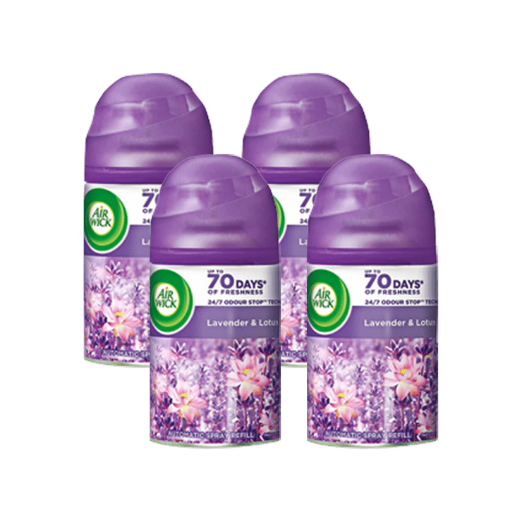 Airwick Freshmatic Automatic Air Freshener Refill (Lavender & Lotus) – Pack of 4 – 4 x 250 ml