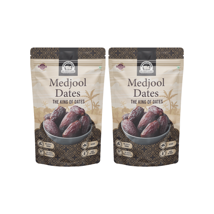 Wonderland Foods Medjool Dates – Pack of 2 (Laal Khajur) – 2 x 200 g
