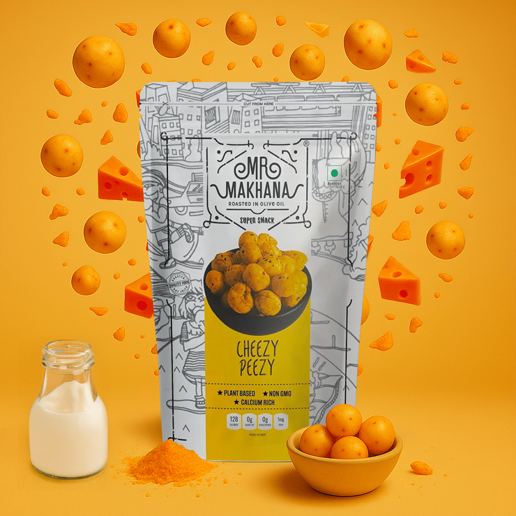 Mr. Makhana Cheezy Peezy Flavoured Makhana (Standee Pouch) – 55 g