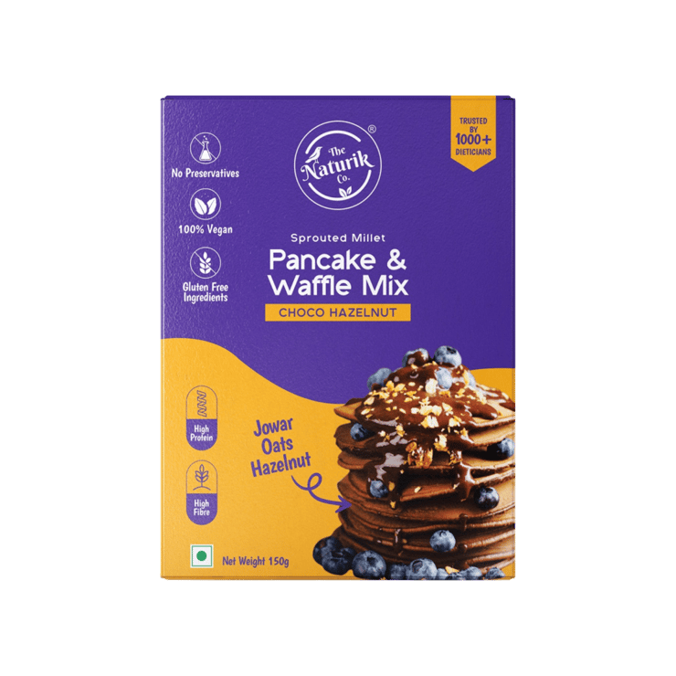 THE NATURIK CO Millet Choco Hazelnut Waffle & Pancake Mix – 150 g