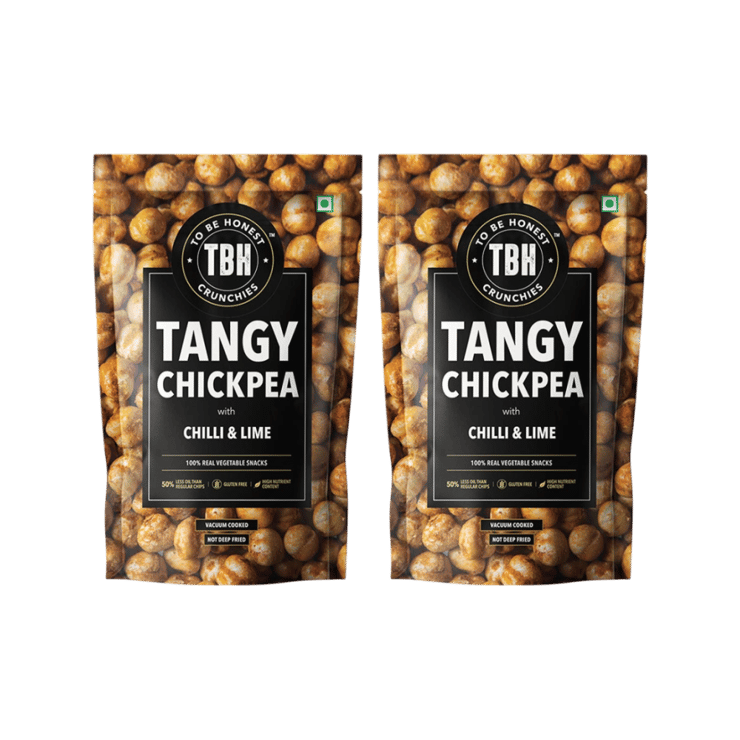 To Be Honest Tangy Chickpea With Chilli & Lime Namkeen Snacks – Pack of 2 – 2 x 110 g
