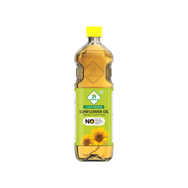 24 Mantra Organic Sunflower Oil, Cold Pressed – 1 ltr