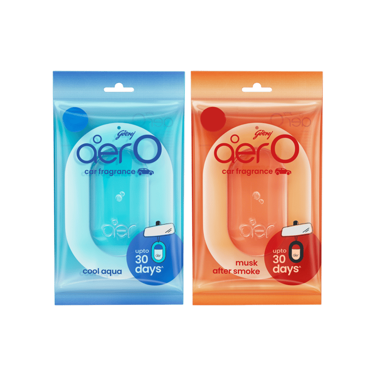 Godrej Aer O – Hanging Car Freshener (Cool Aqua) +  O ? Hanging Car Freshener (Musk After Smoke) Combo – 7.5 g + 7.5 g