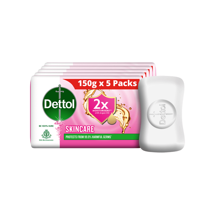 Dettol Skincare Moisturizing Beauty Bathing Bar With Argan Oil – 5 x 150 g