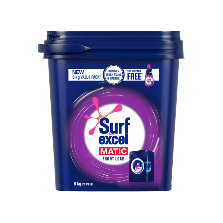 Surf Excel Front Load Detergent Powder – 500 ml Pack Liquid Free Inside – 6 kg + 500 ml