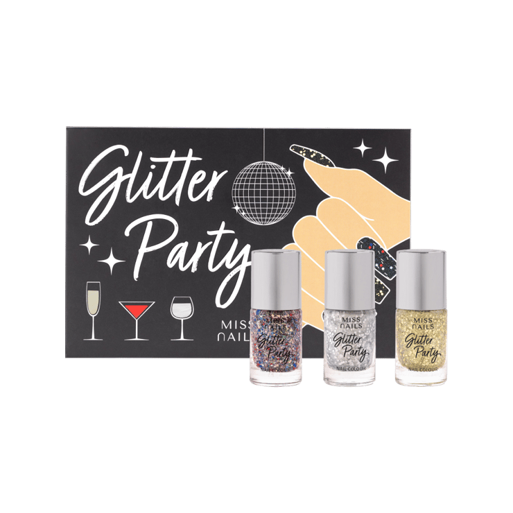 Miss Nails Glitter Party Nail Paint Kit – 1 pack (3 pieces)
