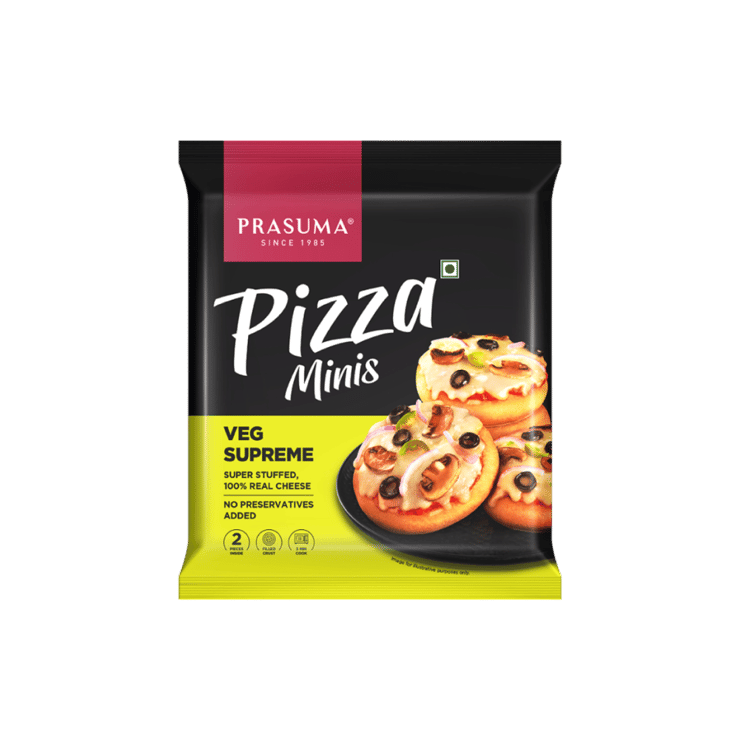 Prasuma Veg Supreme Pizza Minis – 180 g (2 pieces)