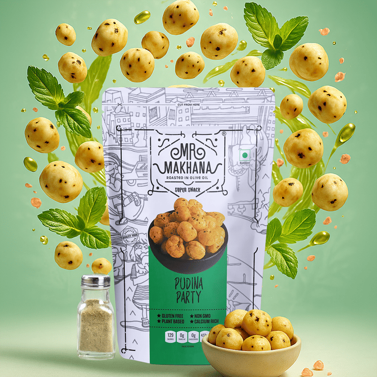 Mr. Makhana Pudina Party Flavoured Makhana (Standee Pouch) – 55 g
