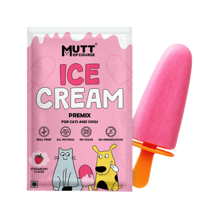 Mutt of Course Ice Cream Mix for Cats & Dogs (Strawberry) – 20 g