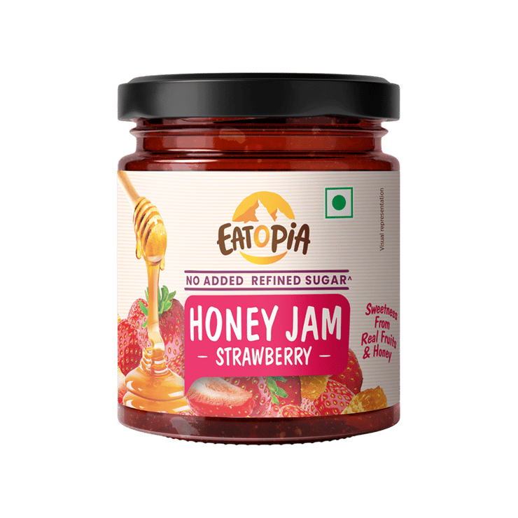 Eatopia Honey Strawberry Jam (No Refined Sugar) – 240 g