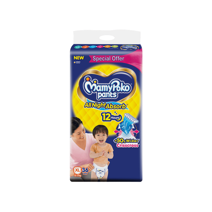 MamyPoko Pants Standard Baby Diaper (XL, 12-17 kg)