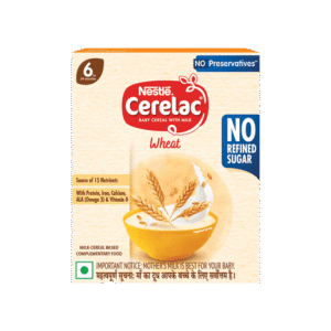 Nestle Cerelac Wheat Baby Cereal (No Refined Sugar, 6-24 Months)