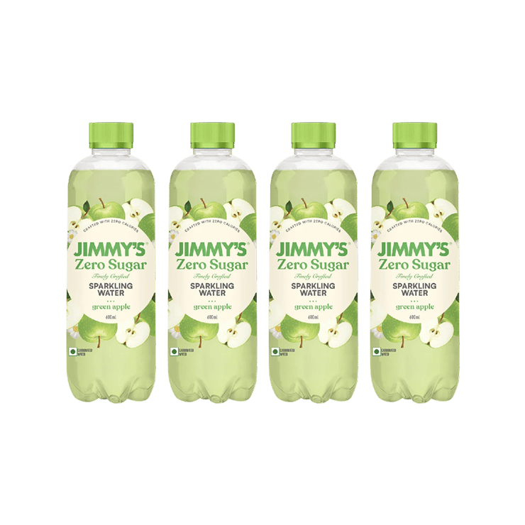 Jimmy’s Zero Sugar Sparkling Water (Green Apple) – Pack of 4