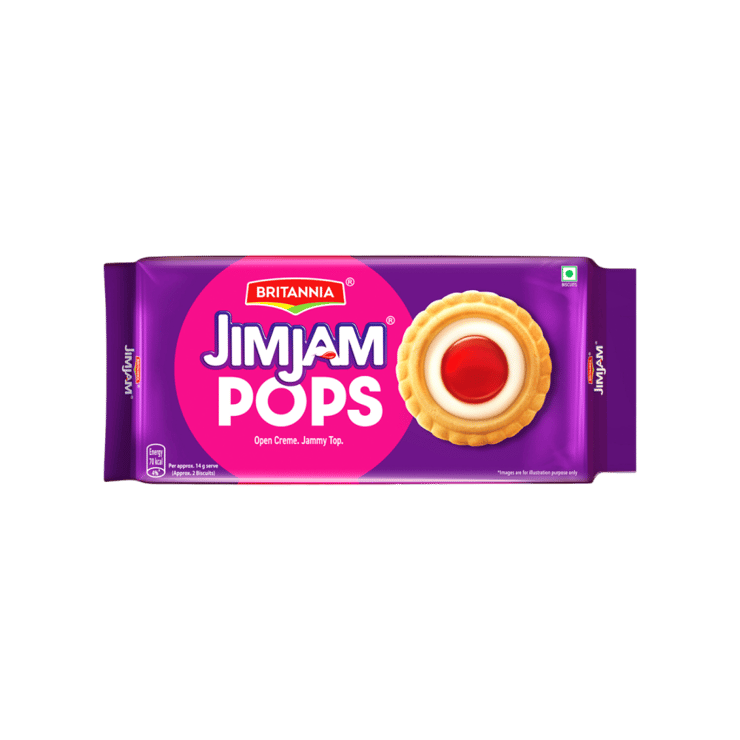 Britannia Treat Jim Jam Pops Crunchy Open Cookies