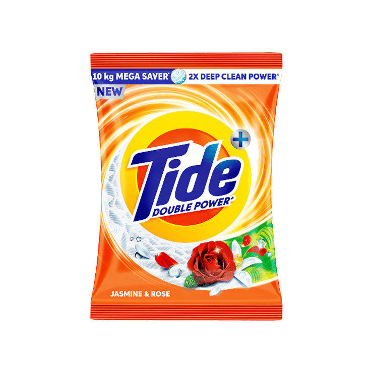 Tide Plus Double Power Washing Detergent Powder (Jasmine & Rose) – 10 kg