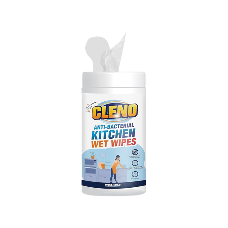 Cleno Anti Bacterial Kitchen Wet Wipes – 1 pack (50 wipes)