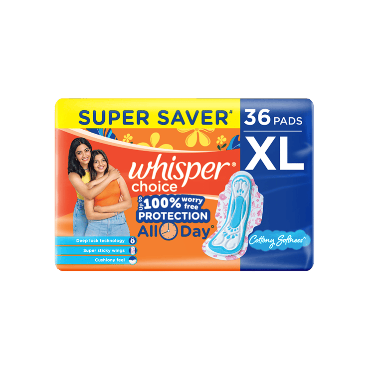 Whisper Choice Stain Protection Sanitary Pads – 1 pack (36 pieces)