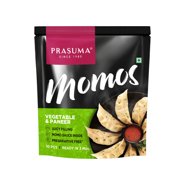 Prasuma Veg and Paneer Momos – 10 pieces