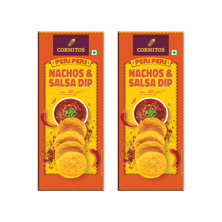 Cornitos Crisps Peri Peri Nachos & Salsa Dip – Pack of 2 – 2 x 75 g
