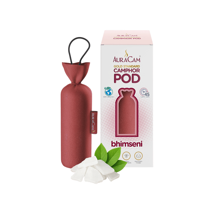AuraCam Gold Standard Camphor Pod Air Freshener (Bhimseni) – 60 g