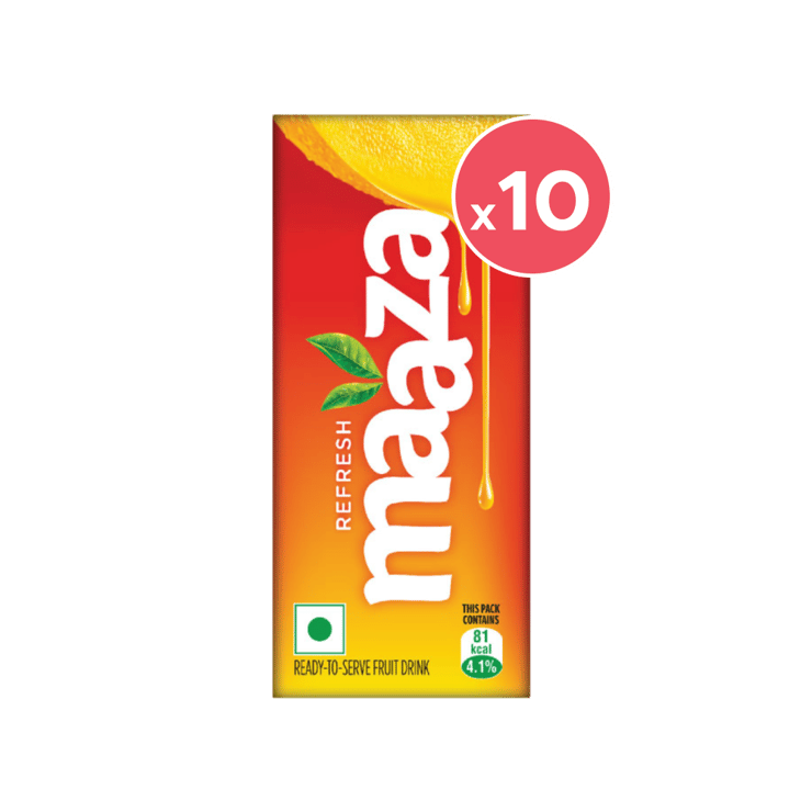 Maaza Refresh Mango Drink – Pack of 10