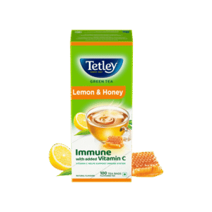 Tetley Lemon & Honey Green Tea Bags (with added Vitamin C) - 100 units