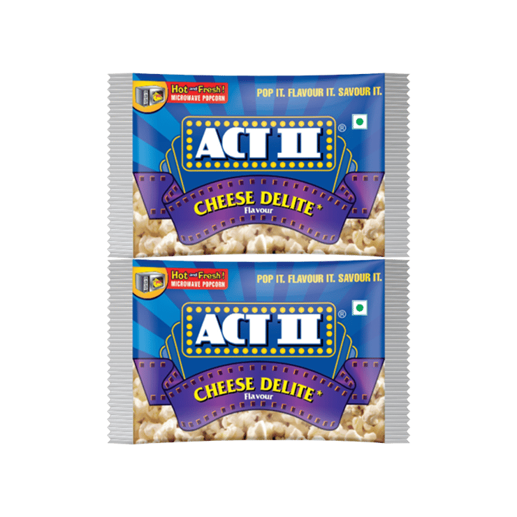 Act II Microwave Cheese Delite Popcorn – Pack of 2 – 2 x 99 g