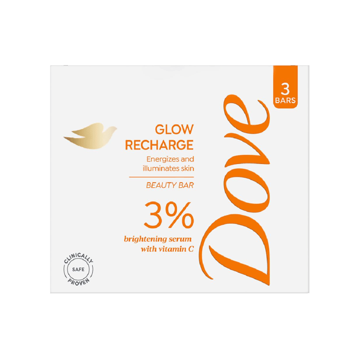 Dove Glow Recharge Beauty Soap (3% Brightening Serum + Vitamin C) – 3 units