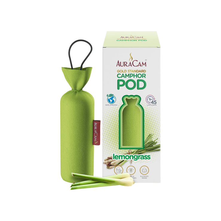 AuraCam Gold Standard Camphor Pod Air Freshener (Lemongrass) – 60 g