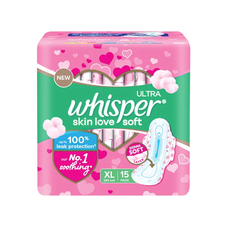Whisper Ultra Soft Air Fresh Pores Sanitary Pads – 1 pack (15 pieces)