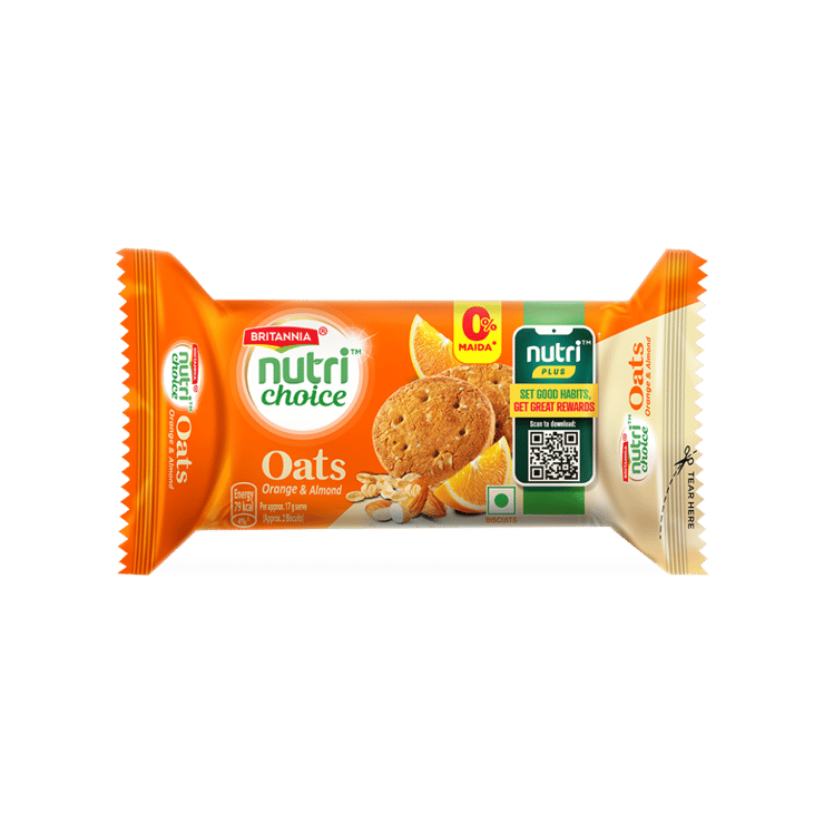 Britannia NutriChoice Oats Orange & Almond Biscuit