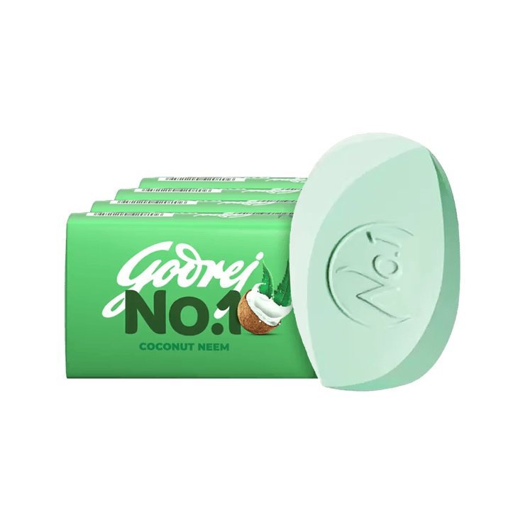 Godrej No.1 Coconut & Neem Bath Soap – Buy 3 Get 1 Free – 4 x 150 g