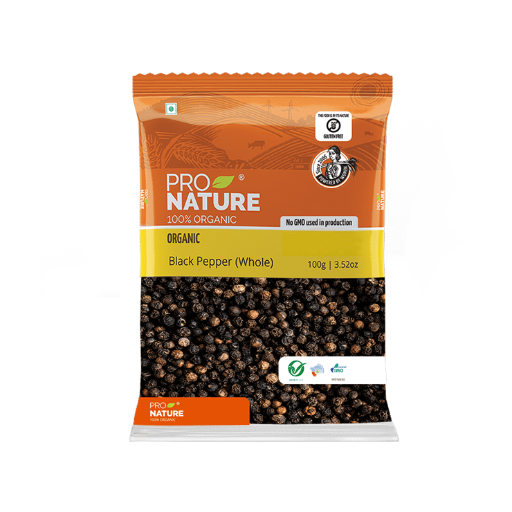 Pro Nature Organic Black Pepper (Whole) – 100 g